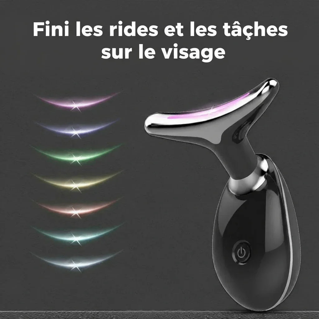 Appareil Lifting Visage et Cou LED 7 Couleurs – Soin Anti-Rides et Raffermissant EMS Photon