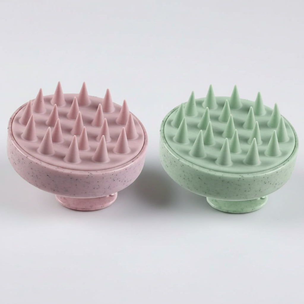 Brosse Massante en Silicone – Soin du Cuir Chevelu et du Corps