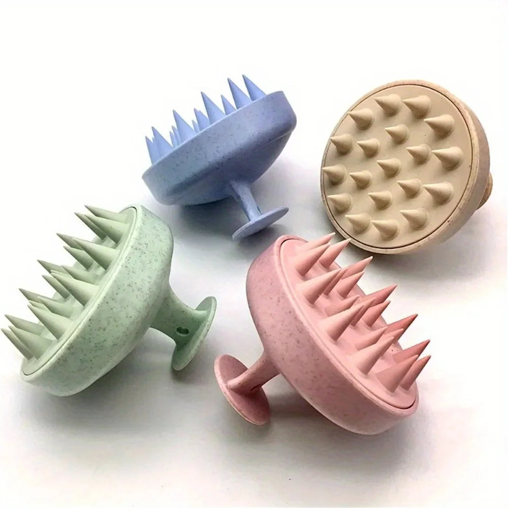 Brosse Massante en Silicone – Soin du Cuir Chevelu et du Corps