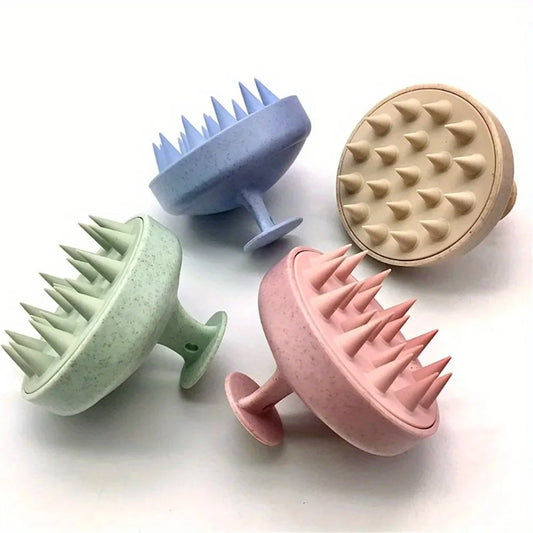 Brosse Massante en Silicone – Soin du Cuir Chevelu et du Corps